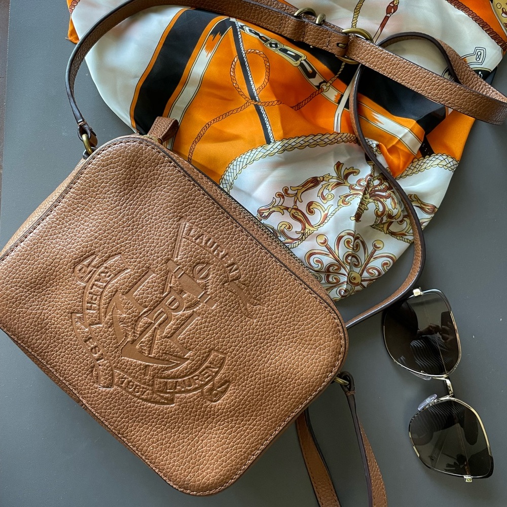 Lauren by Ralph Lauren brown cross-body leather bag